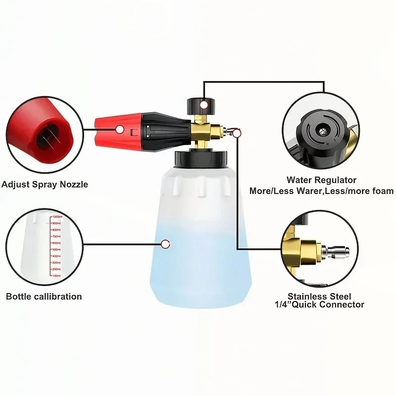 Lança de Espuma Ajustável 1L c - Foam Cannon Car Wash avaliação e preço